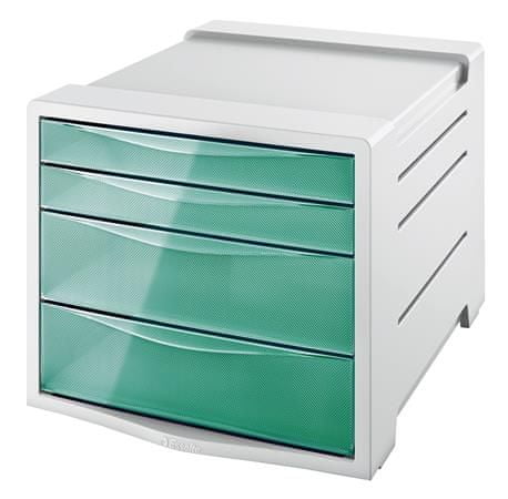 Esselte Zásuvkový box "Colour` Ice", transparentná zelená, 4 zásuvky, plast, 626285